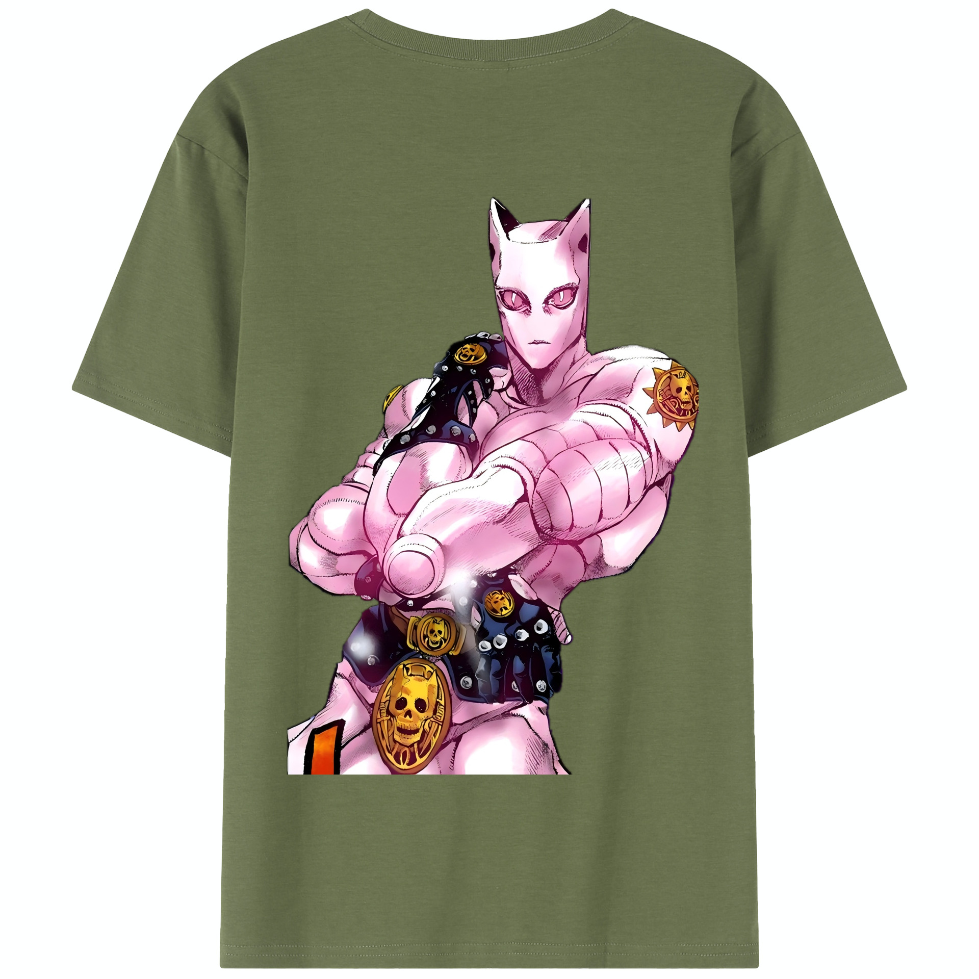 （画像用） ジョジョの奇妙な冒険 きら よしかげ JoJo's Bizarre Adventure Kira Yoshikage 綿100％半袖Tシャツ（背面プリント）